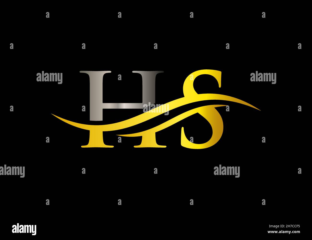 Swoosh Letter HS Logo Design for business and company identity. Water ...