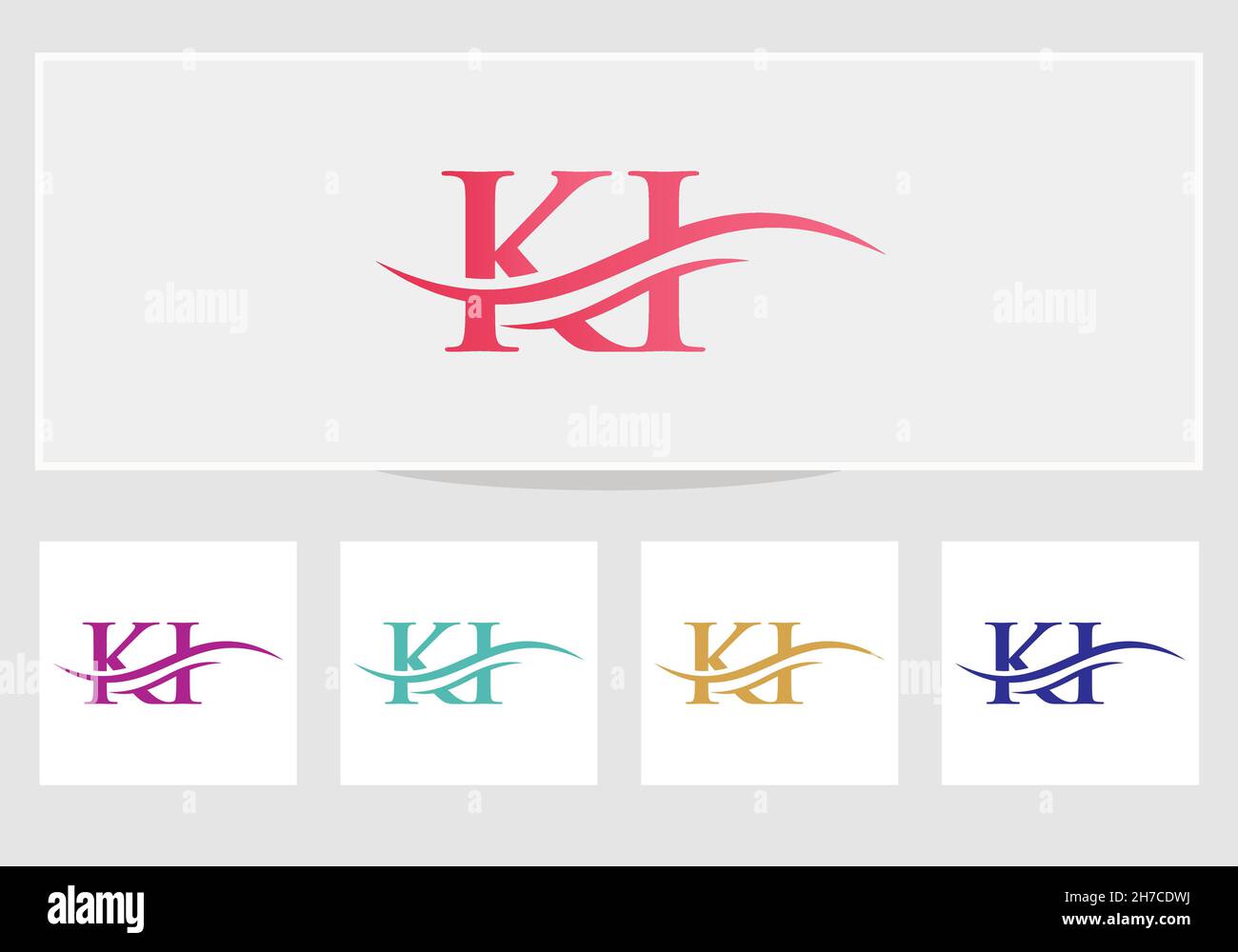 Initial linked letter KI logo design. Modern letter KI logo design vector with modern trendy