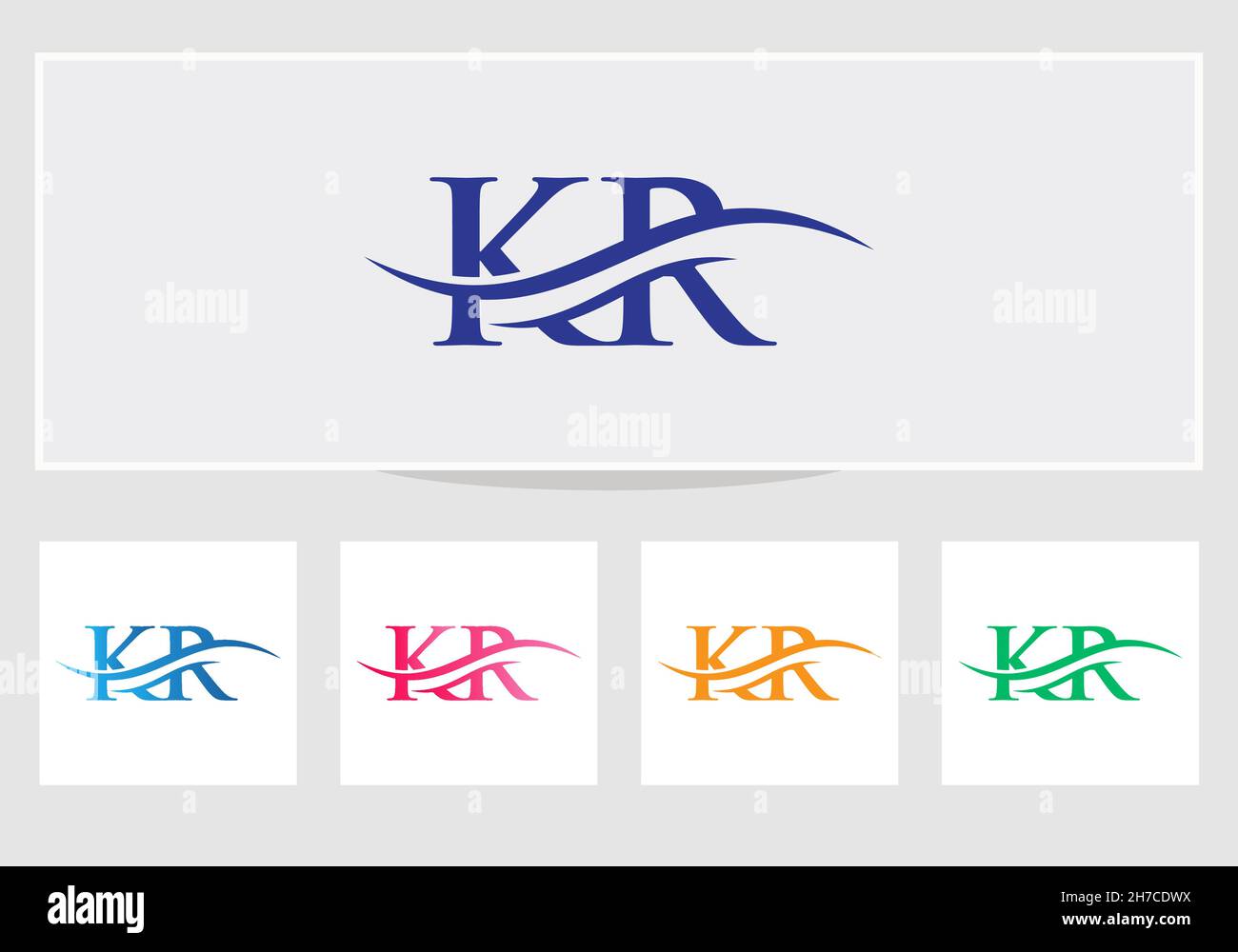 KR Letter Linked Logo for business and company identity. Initial Letter KR Logo Vector Template Stock Vector