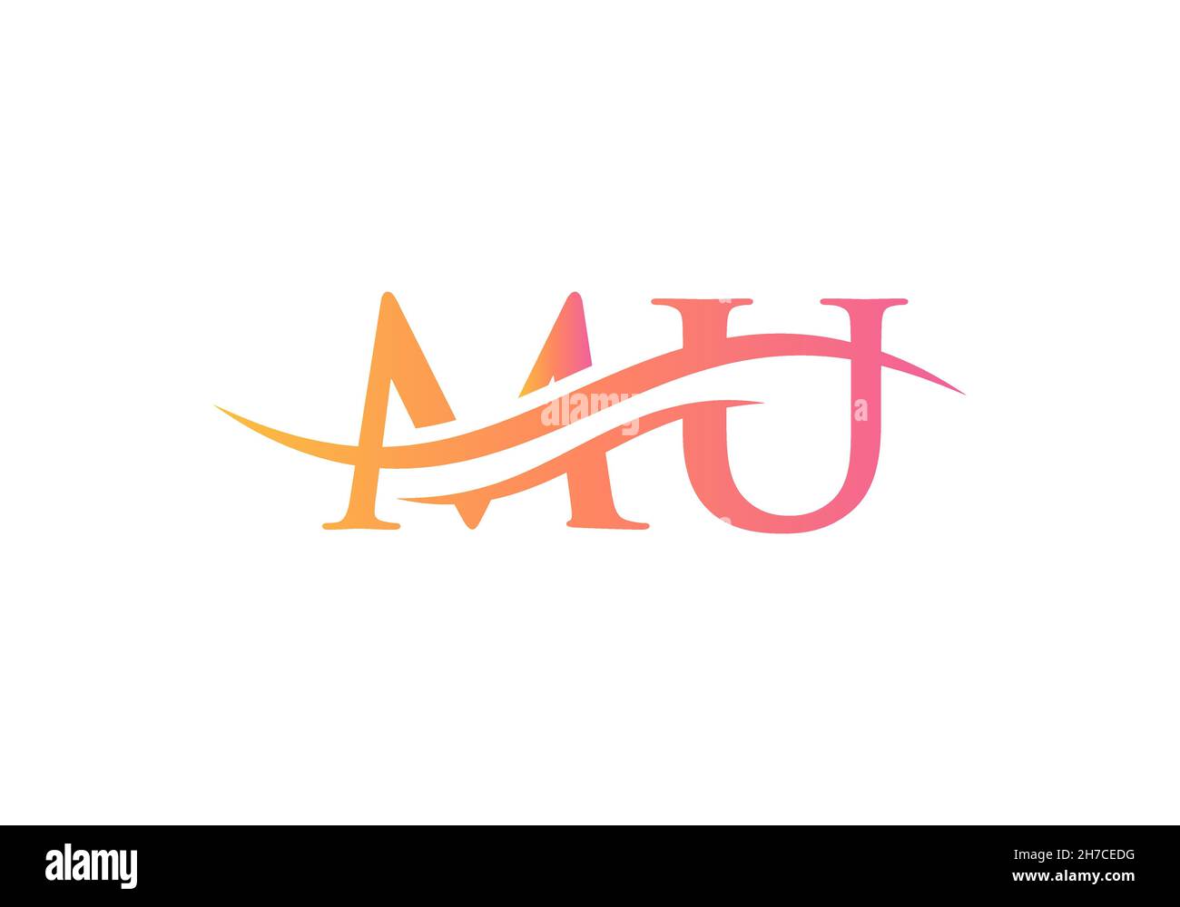 MU letter logo. Initial MU letter business logo design vector template Stock Vector