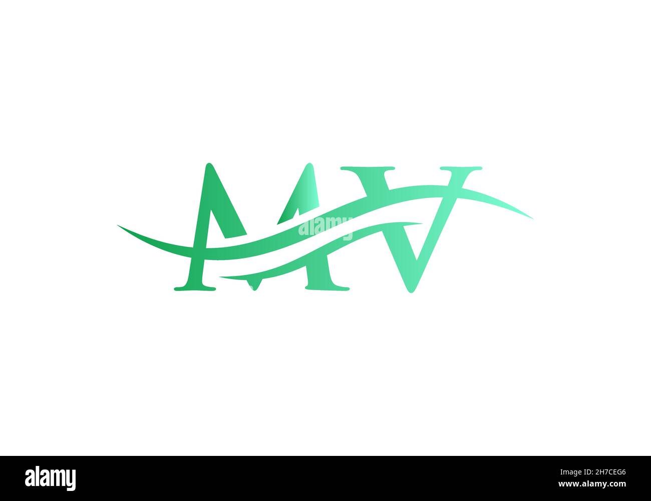 MV logo. Monogram letter MV logo design Vector. MV letter logo design with modern trendy Stock Vector