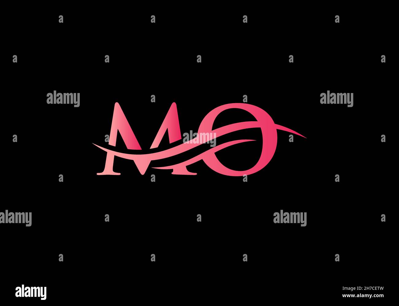 Swoosh Letter MO Logo Design for business and company identity. Water ...