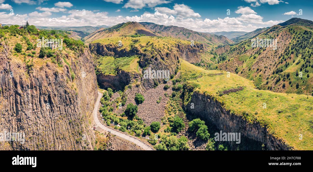 Aerial view of the natural wonder of Armenia majestic of Azat