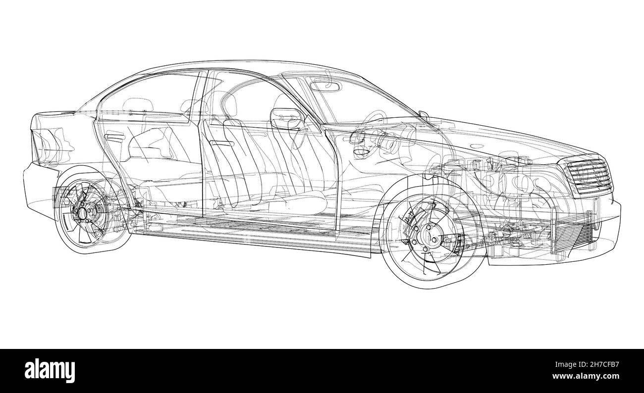 Electric Car With Chassis. 3d illustration Stock Photo Alamy
