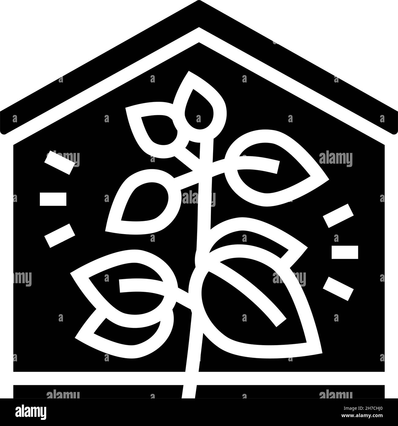 eco house building glyph icon vector illustration Stock Vector Image ...