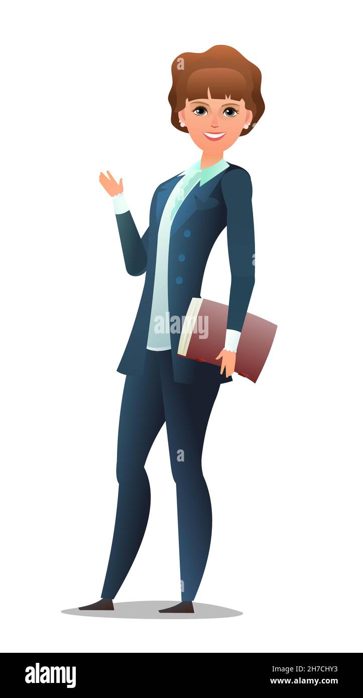 Successful businesswoman. Cheerful persons in standing pose. Woman in ...