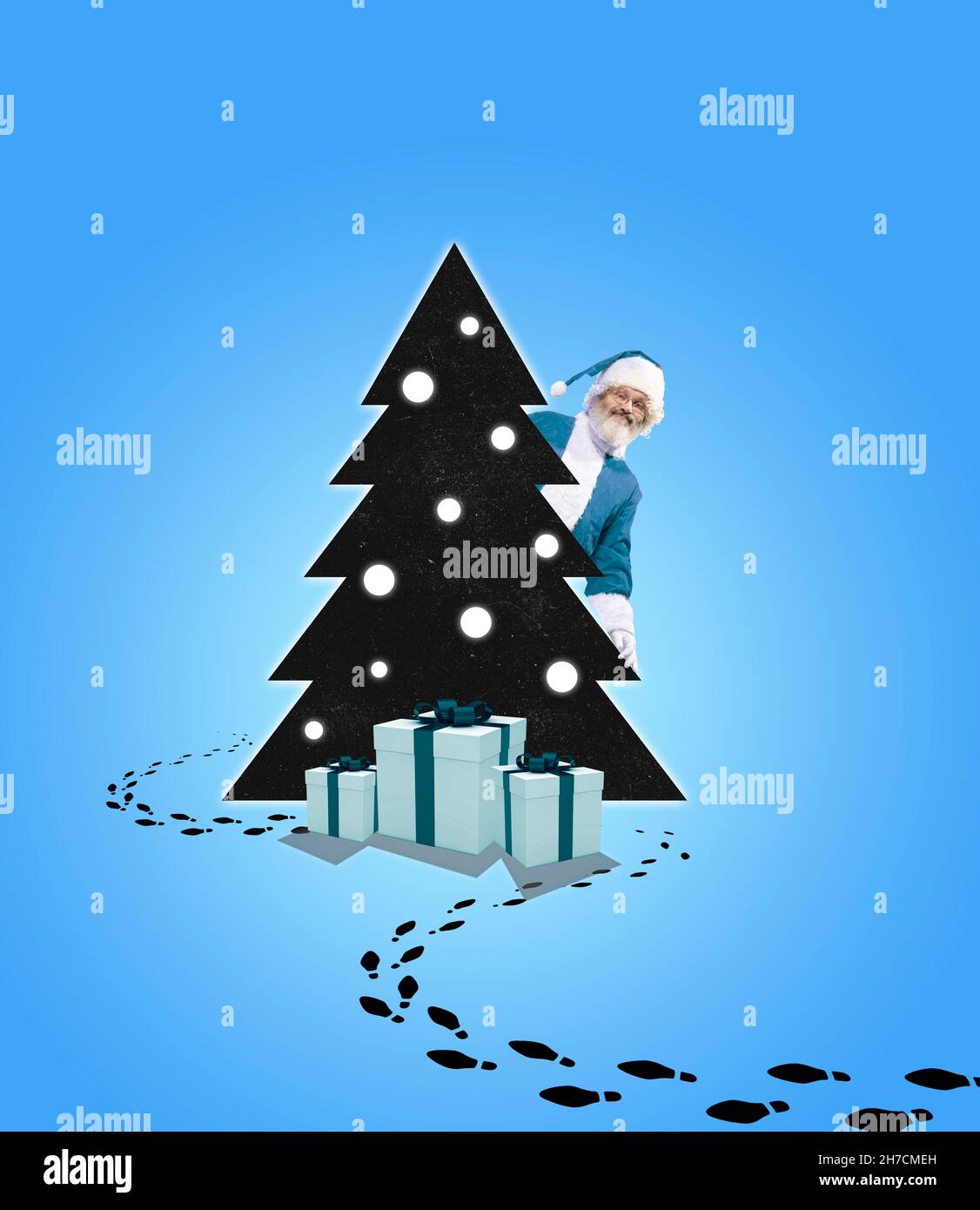 How To Help Others For Christmas 2022 Emotional Santa Claus Congratulating With New Year And Christmas 2022 All  People In World. Contemporary Art Work Stock Photo - Alamy