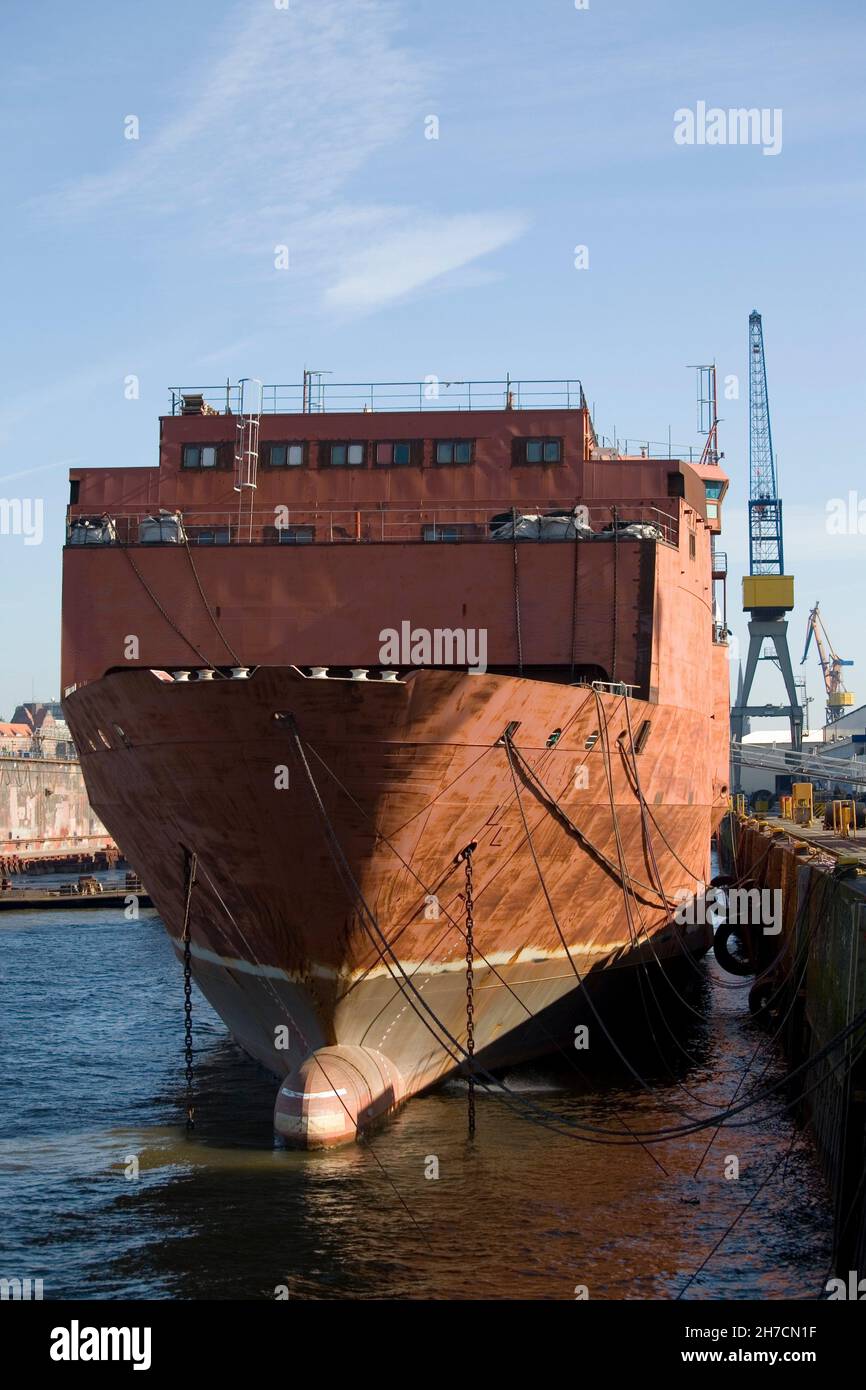 Shipbuilding in Hamburg, Germany, Hamburg, Port of Hamburg Stock Photo