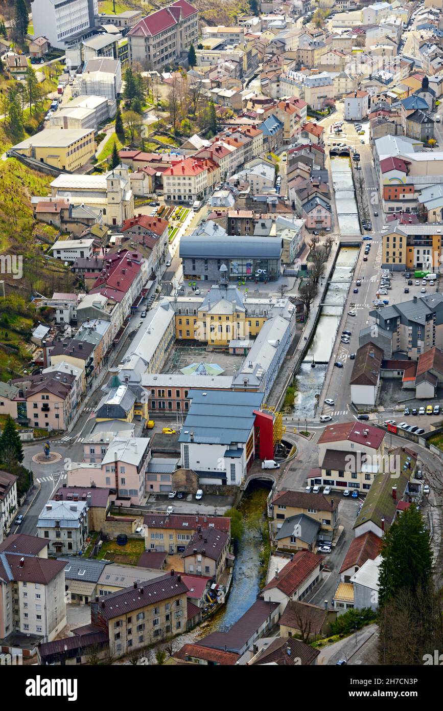 city view of Saint Morez, France, Jura, Saint Morez Stock Photo