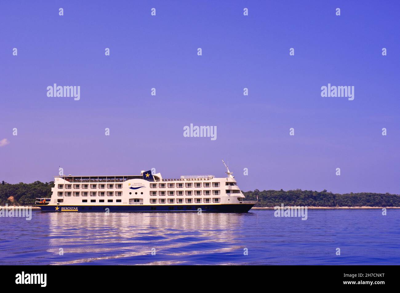 Iberostar Grand Amazon Cruise Ship on the Amazon River, Brazil, Amazon region Stock Photo