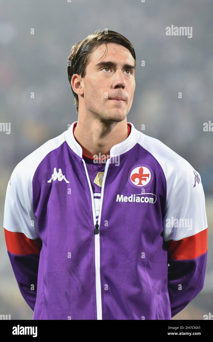 Dusan Vlahovic of ACF Fiorentina smiles during the pre-season News Photo  - Getty Images