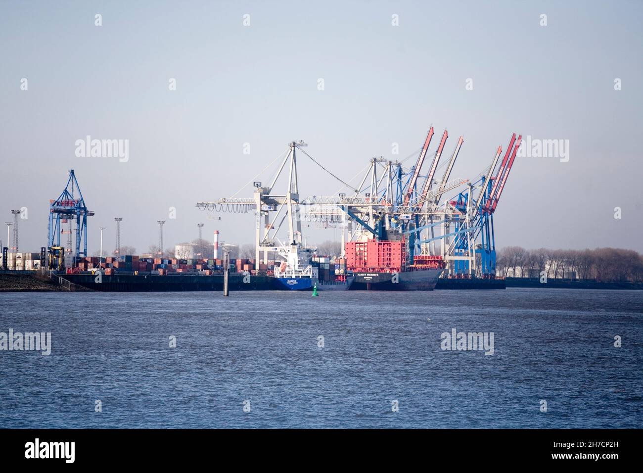 Port of Hamburg, Germany, Hamburg, Port of Hamburg Stock Photo