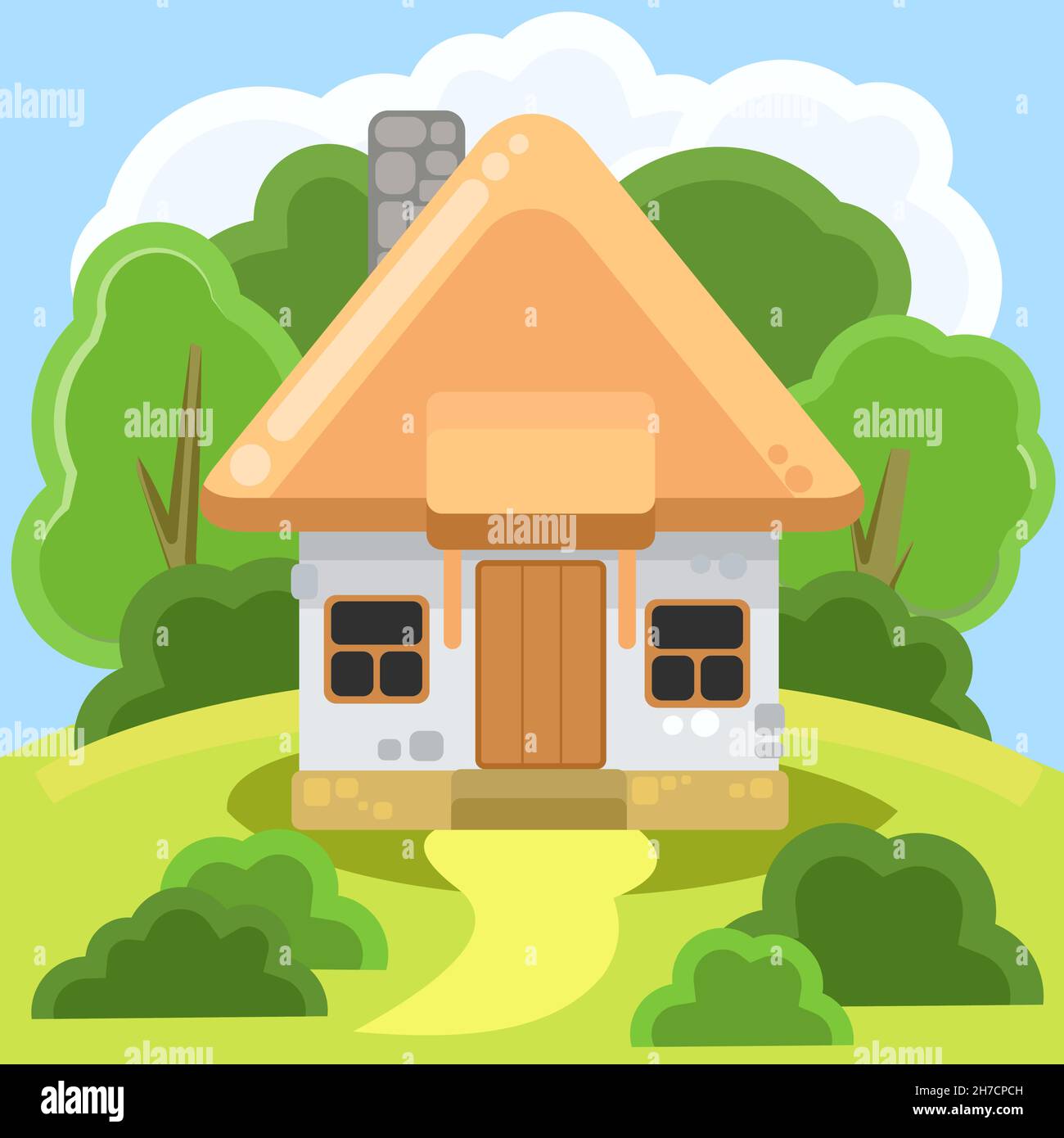 Cartoon House White Walls