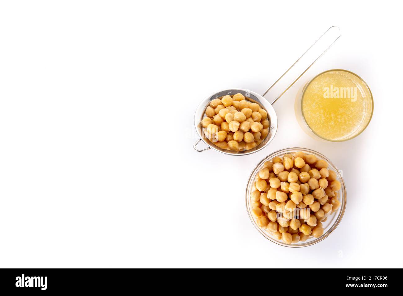 Chickpea water aquafaba isolated on white background. Chickpea water is