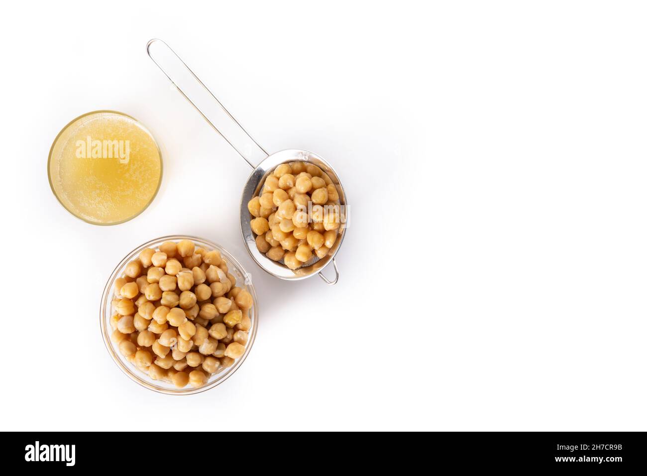 Chickpea water aquafaba isolated on white background. Chickpea water is