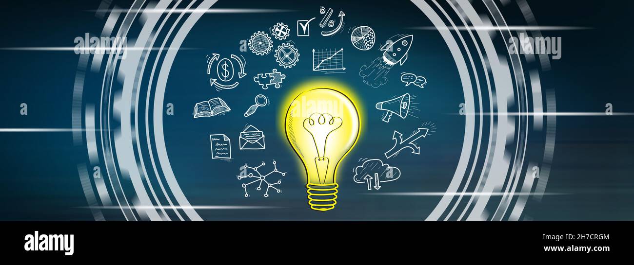 Illustration of an innovative idea concept Stock Photo - Alamy