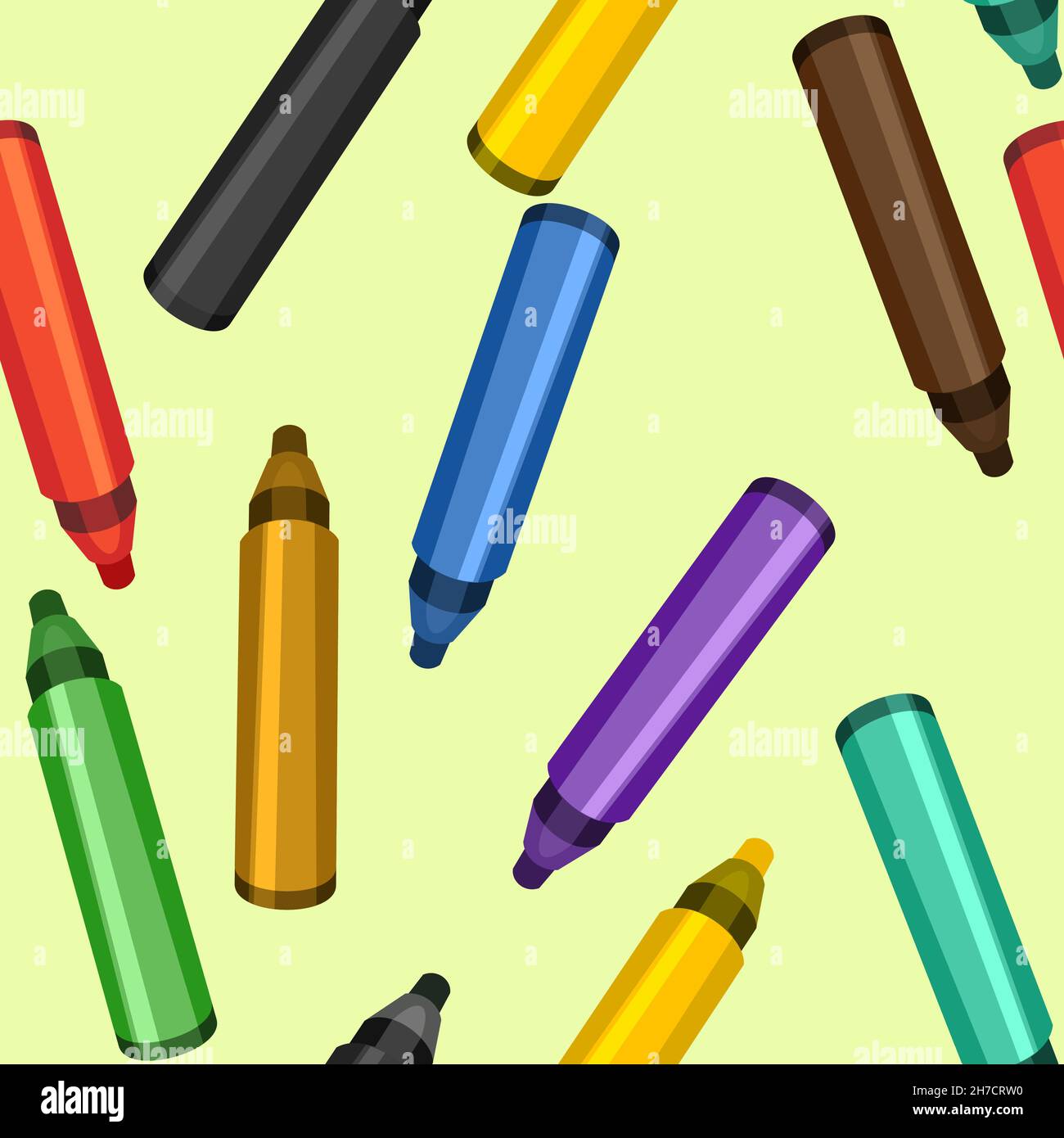 https://c8.alamy.com/comp/2H7CRW0/markers-flat-style-stationery-for-drawing-and-creativity-seamless-background-pattern-vector-2H7CRW0.jpg