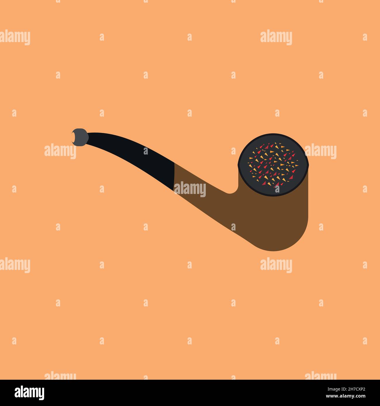 Tobacco pipe flat icon. Simple style Smoking pipe poster background symbol.  Not smoke door sign. Logo design element. T-shirt printing. Vector for sti  Stock Vector Image & Art - Alamy