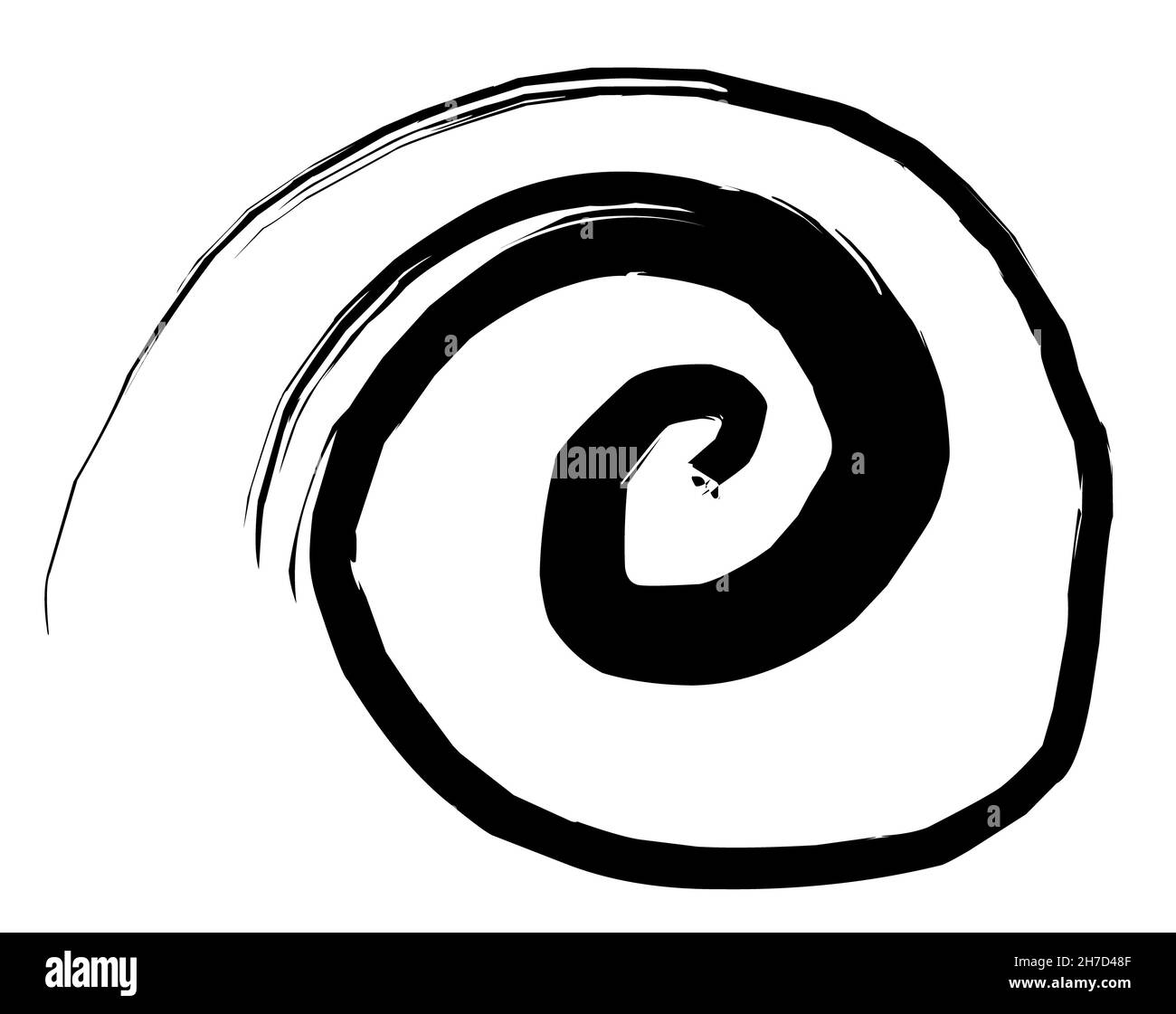 Sketchy vortex vector illustration, sketchy ink sign Stock Photo