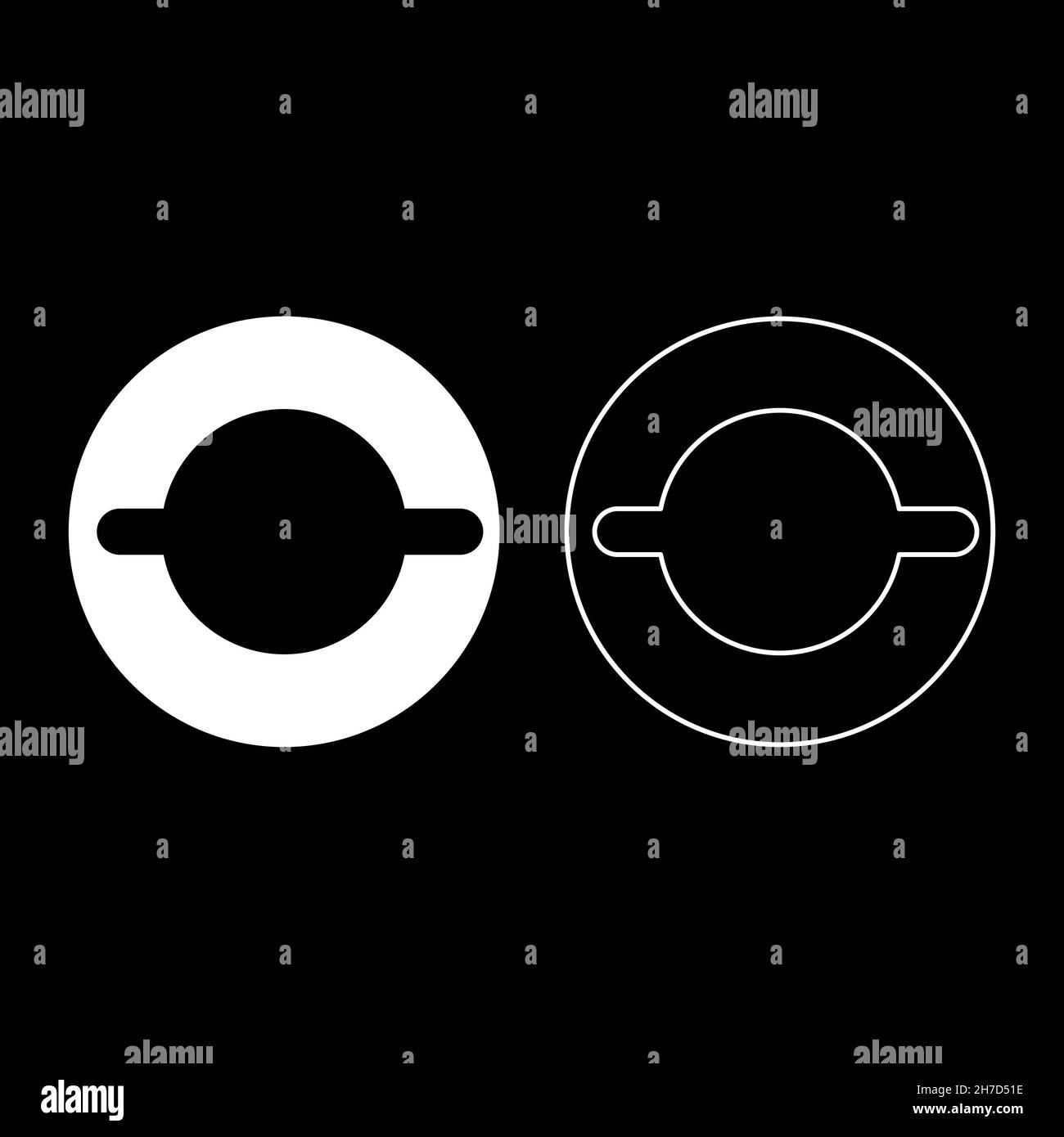 Gasket with groove laying icon white color vector illustration flat ...