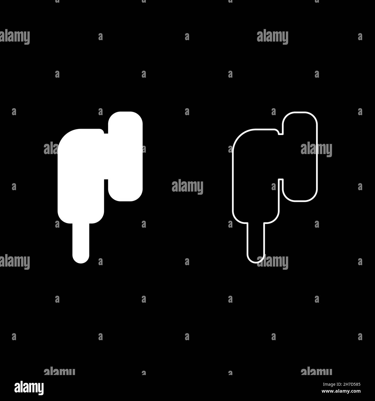 Wireless headphone icon white color vector illustration flat style