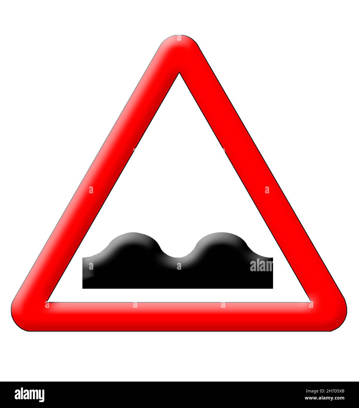 Bumps traffic sign isolated over white background Stock Photo