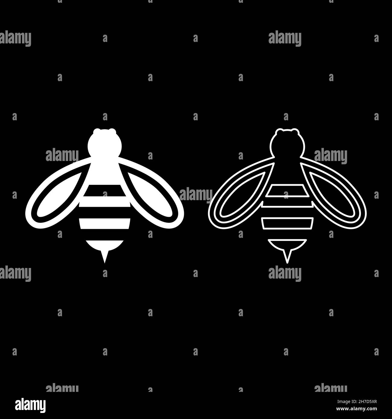 Bee honey icon white color vector illustration flat style simple image ...