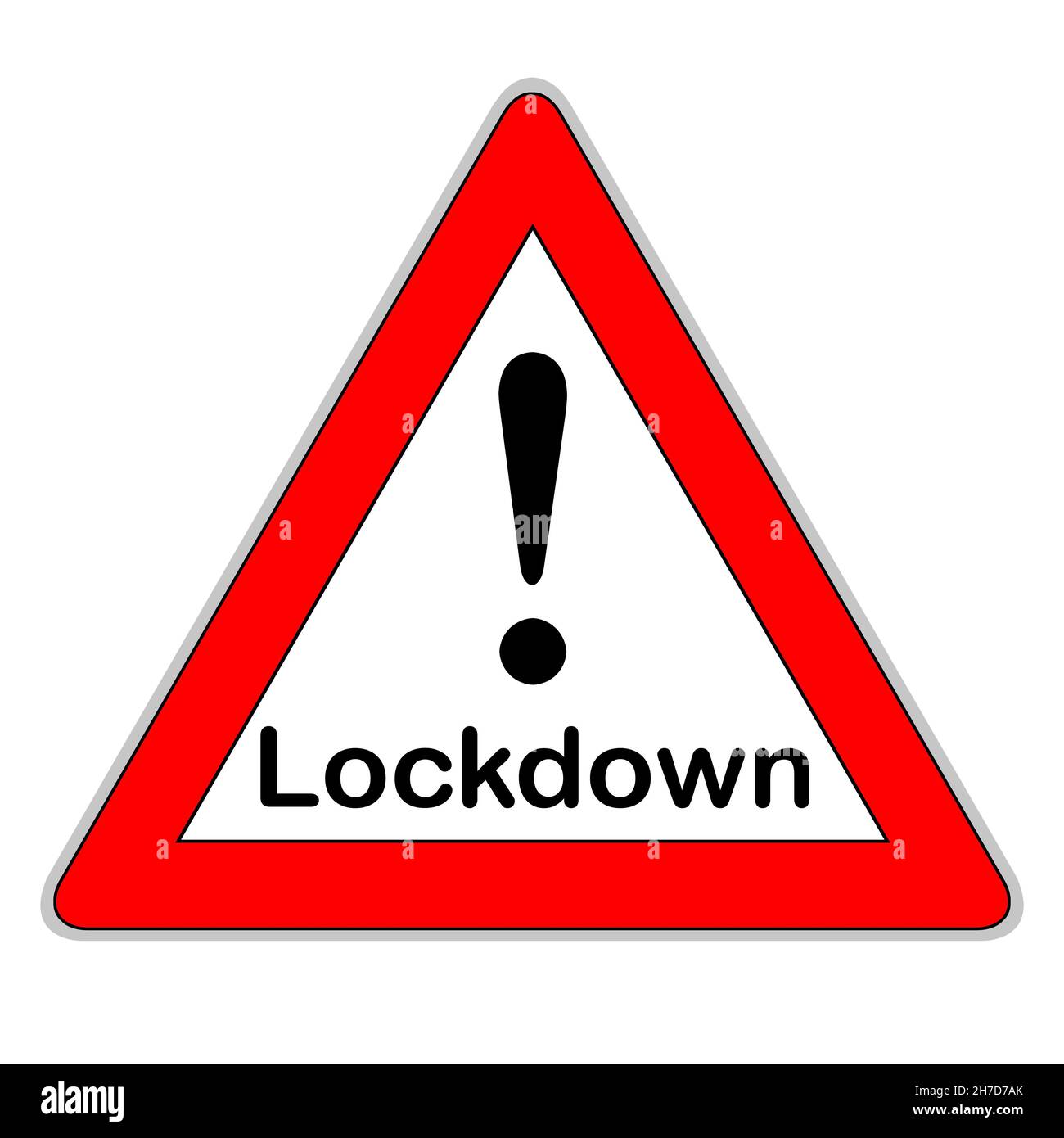 German traffic sign and Corona  Lockdown isolated against white background Stock Photo