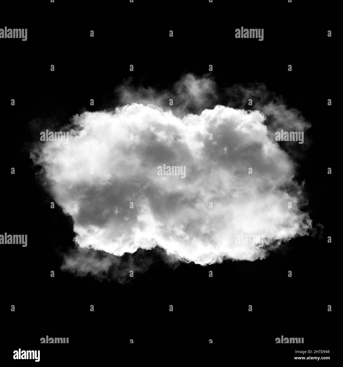 White cloud isolated over black background illustration, 3D rendering ...
