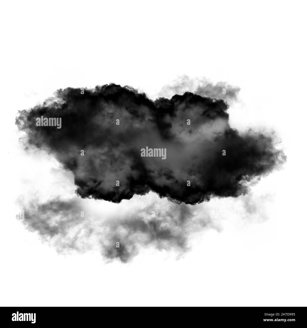 White cloud isolated over black background illustration, 3D rendering ...