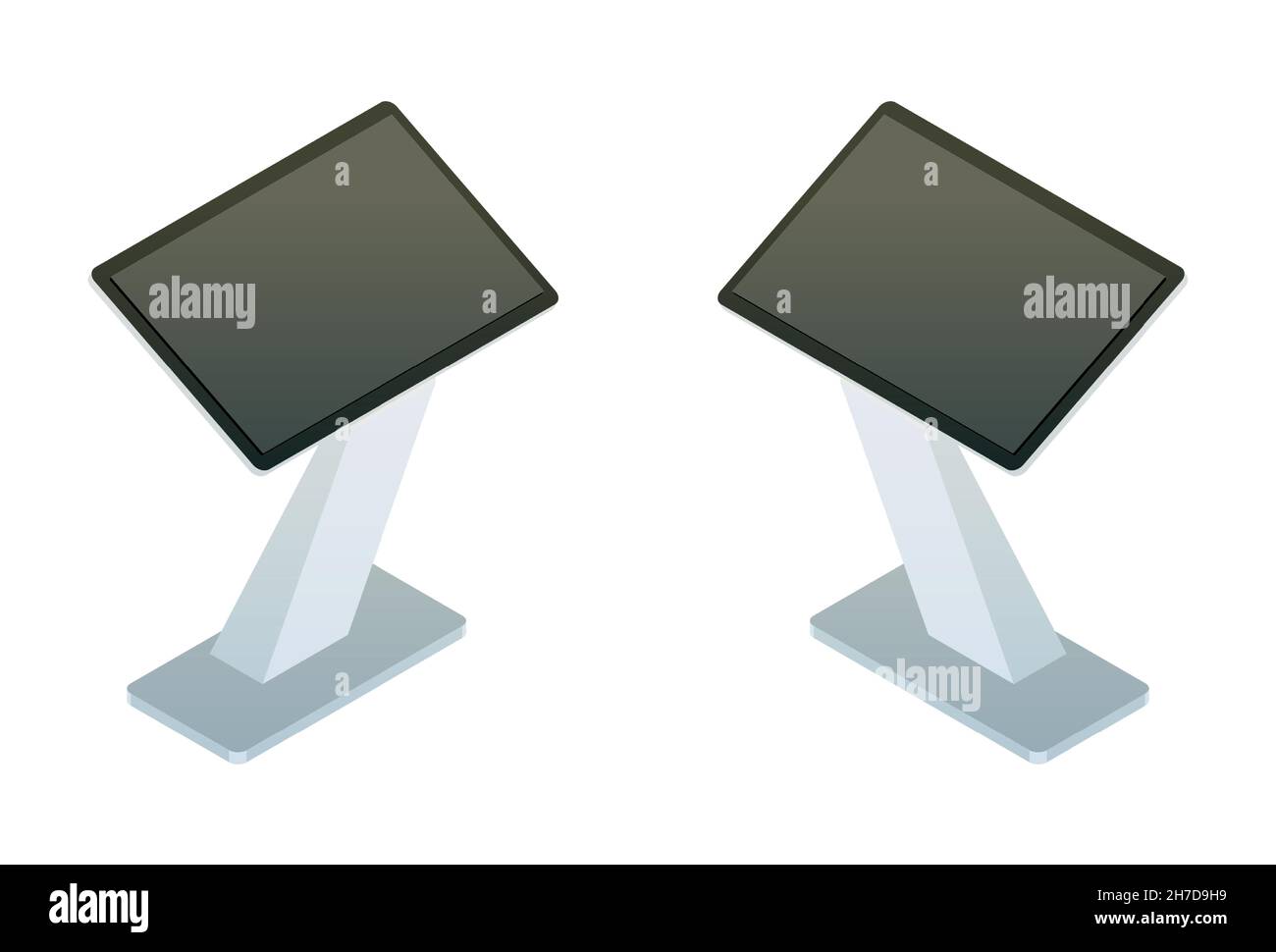 Realistic vector interactive information kiosk, terminal, stand Stock