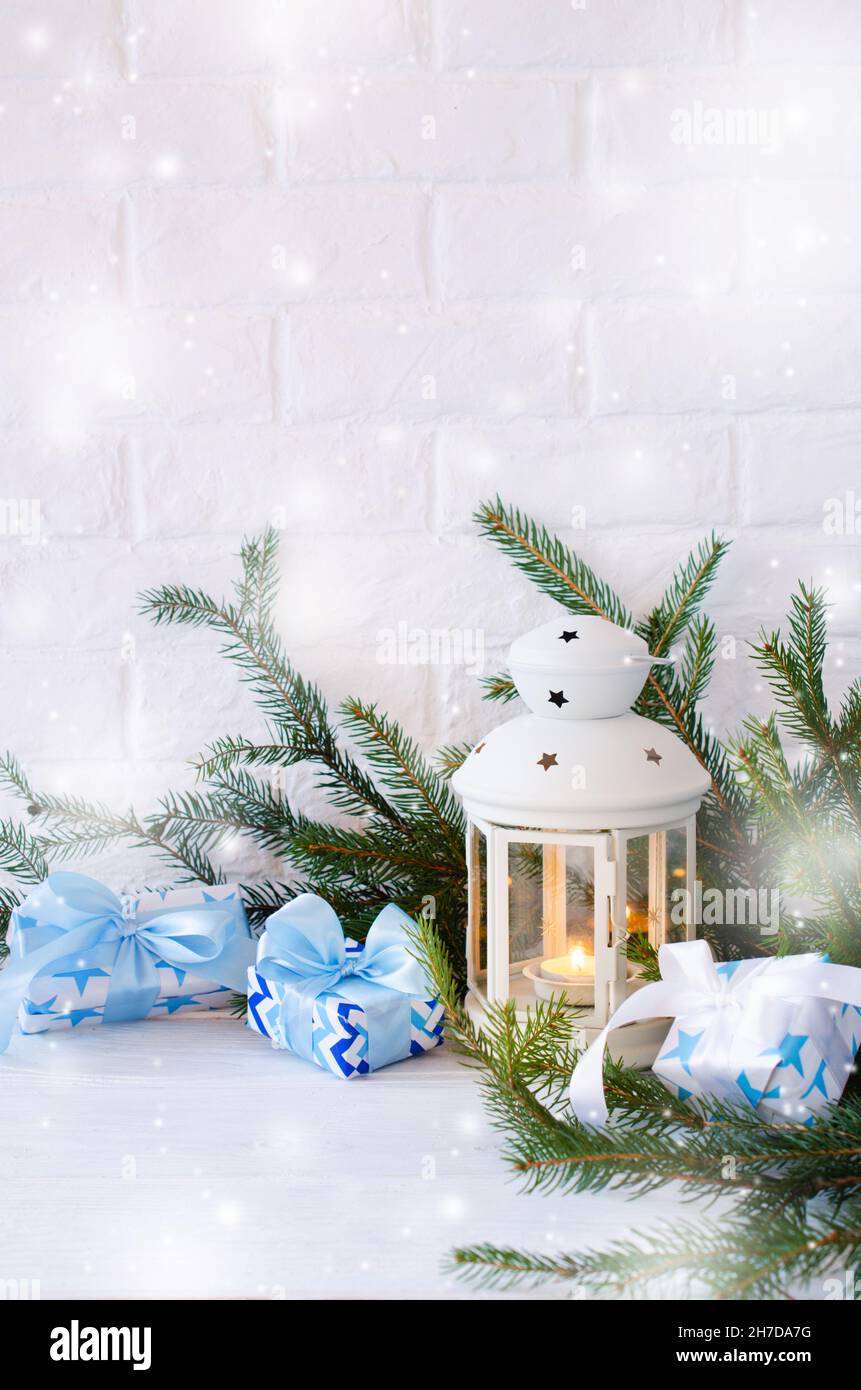 Christmas background in the Scandinavian style Stock Photo - Alamy