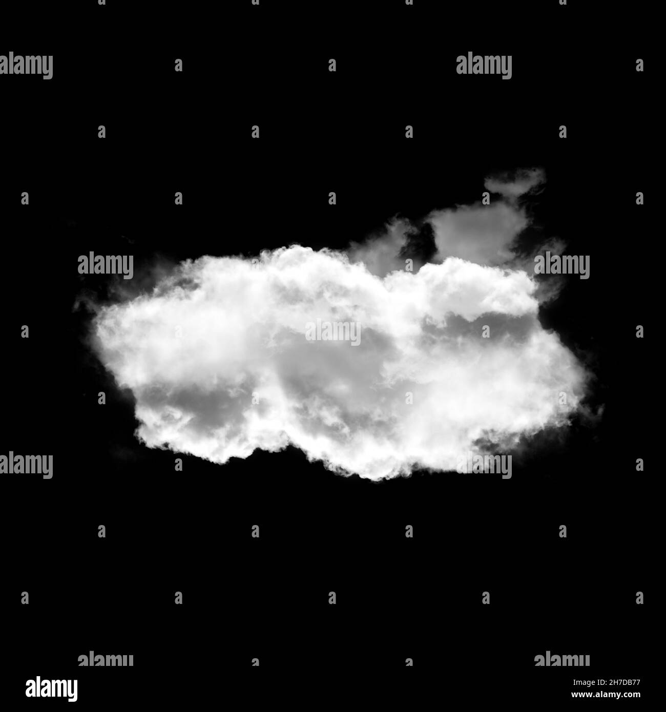White cloud isolated over black background 3D illustration, natural ...