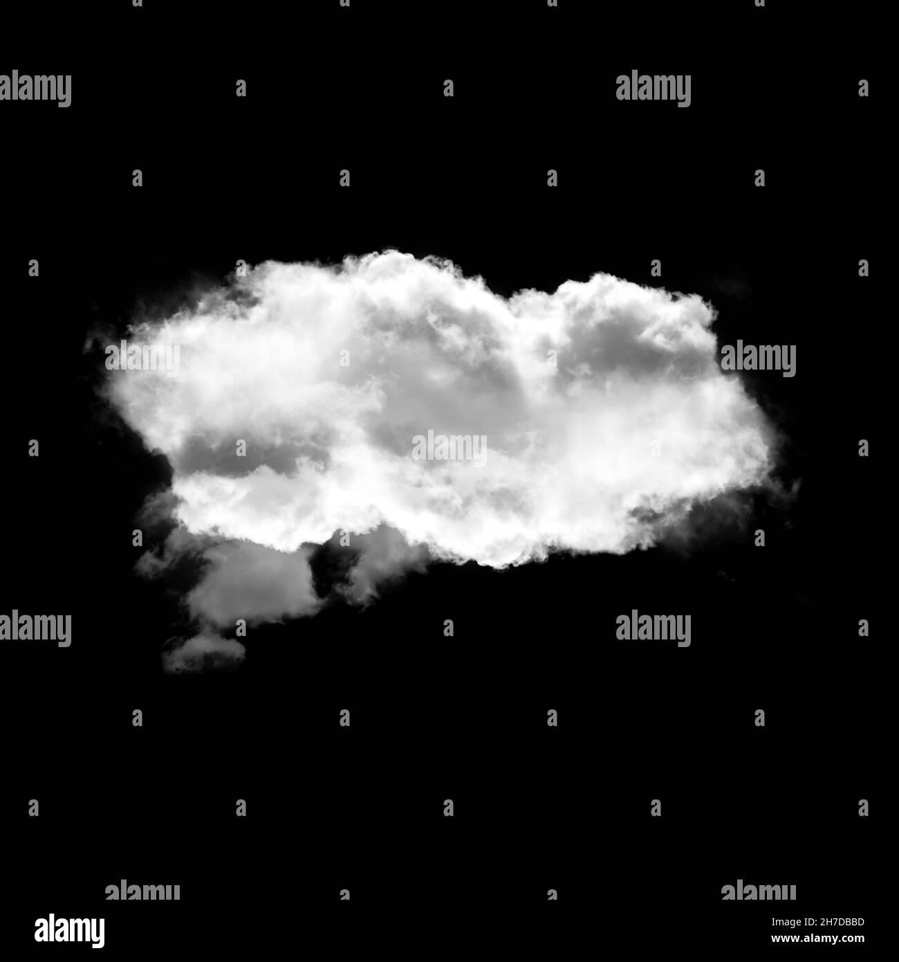 White cloud isolated over black background 3D illustration, natural ...
