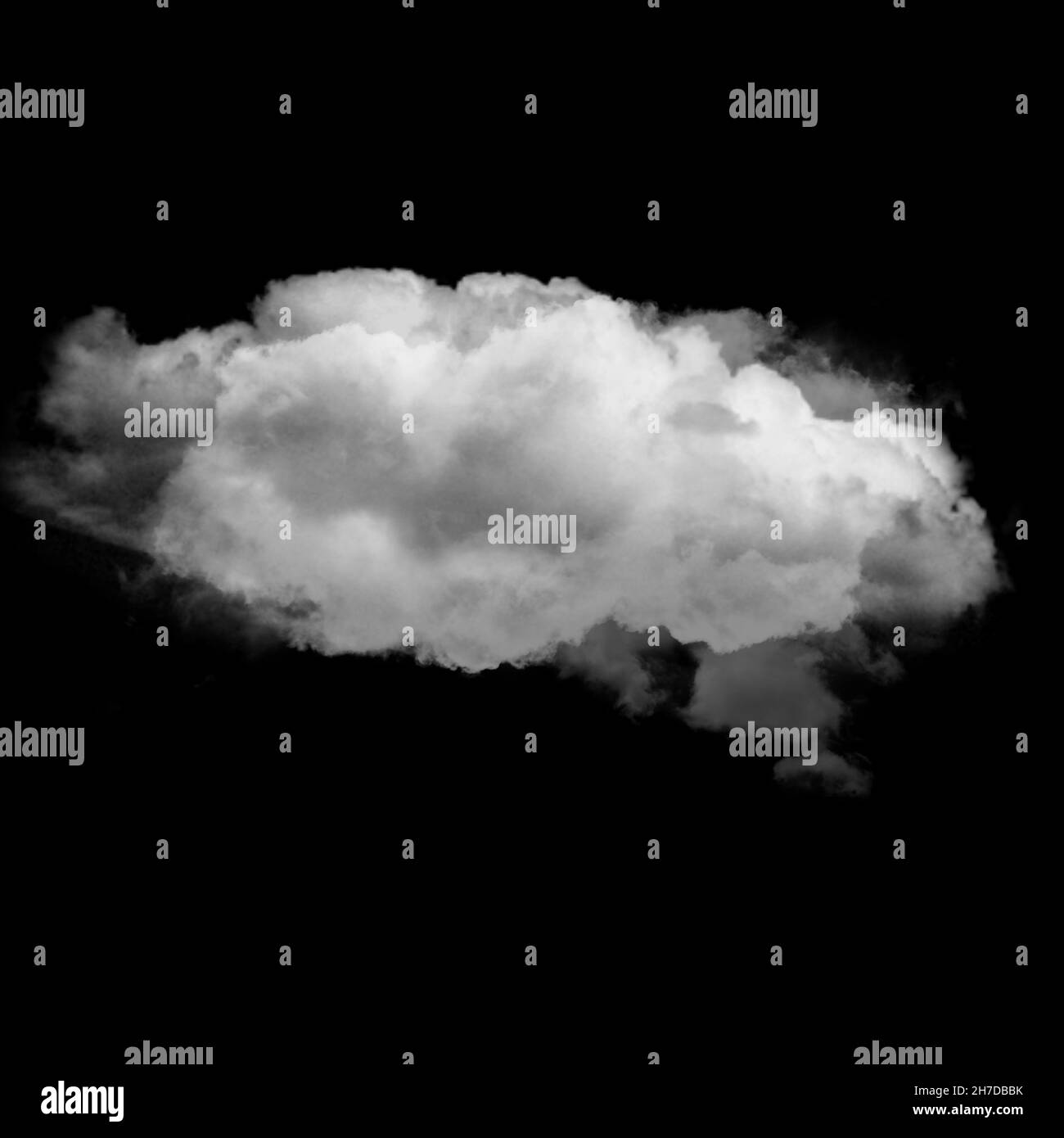 White cloud isolated over black background 3D illustration, natural ...