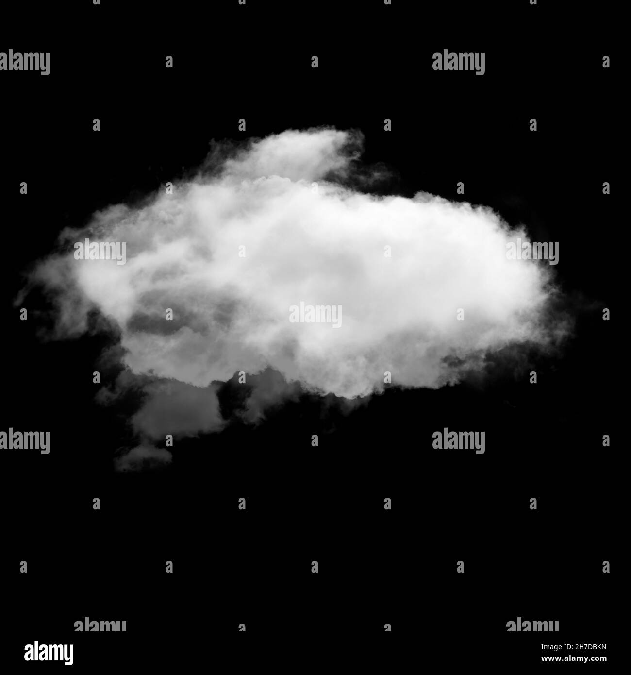 White cloud isolated over black background 3D illustration, natural ...