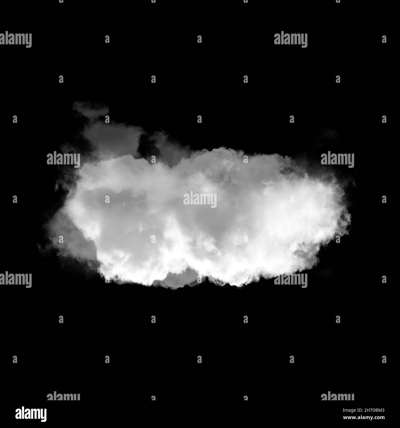 White cloud isolated over black background 3D illustration, natural ...