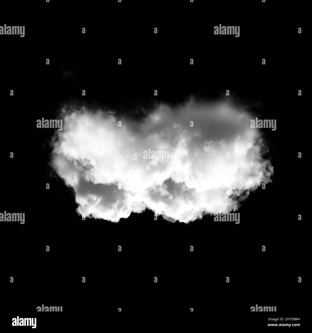 White cloud isolated over black background 3D illustration, natural ...
