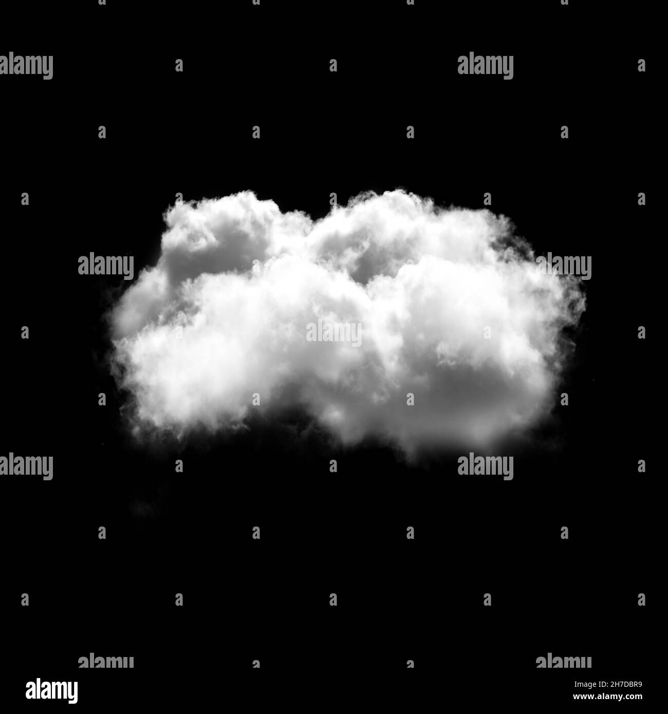 White cloud isolated over black background 3D illustration, natural ...