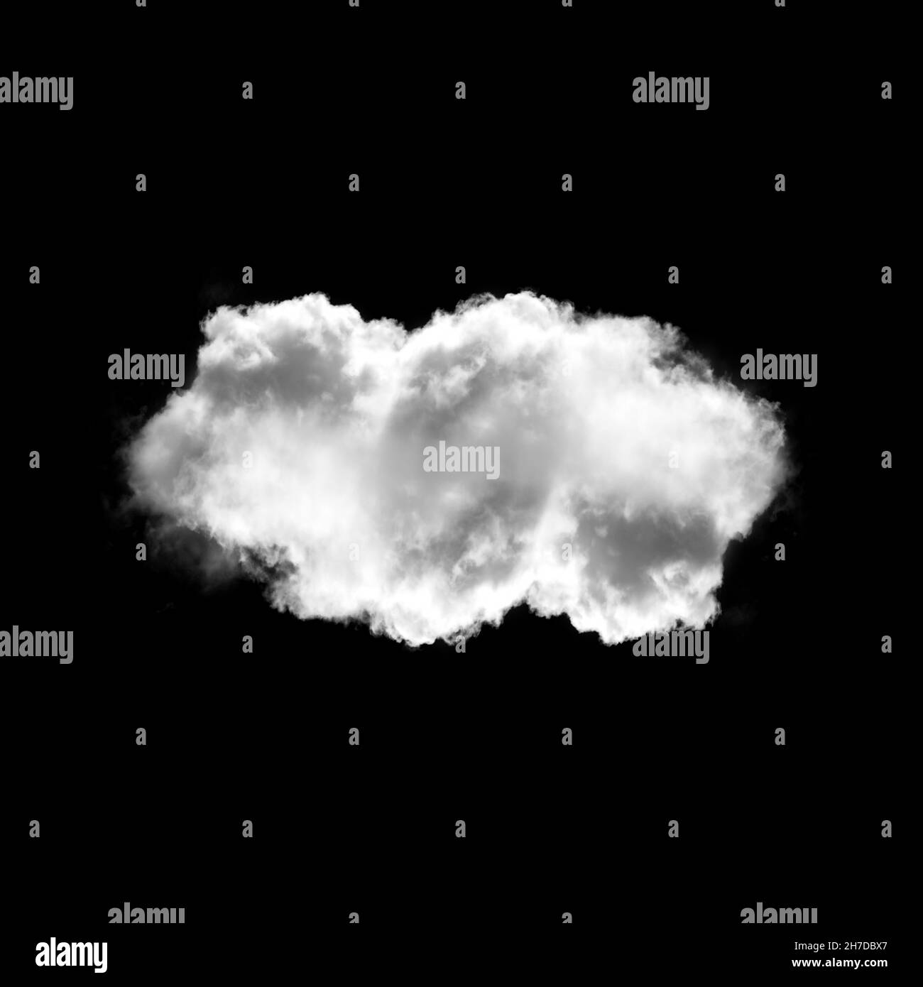 White cloud isolated over black background 3D illustration, natural ...