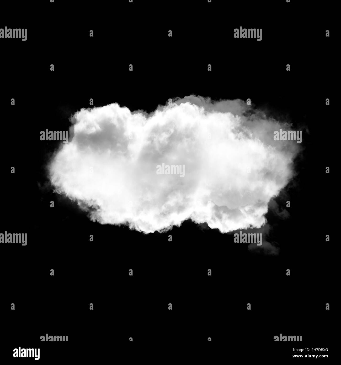 White cloud isolated over black background 3D illustration, natural ...