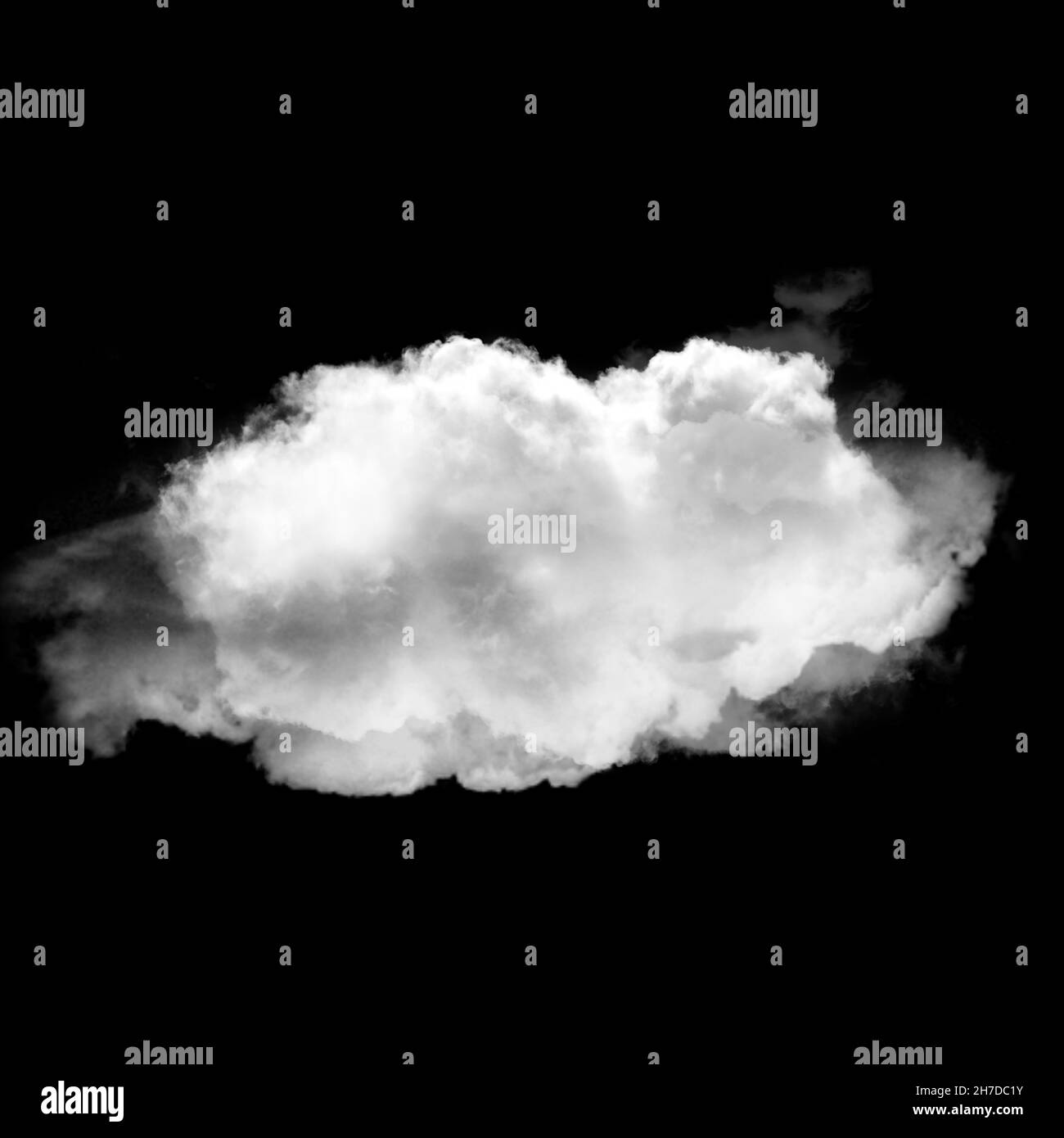 White cloud isolated over black background 3D illustration, natural ...