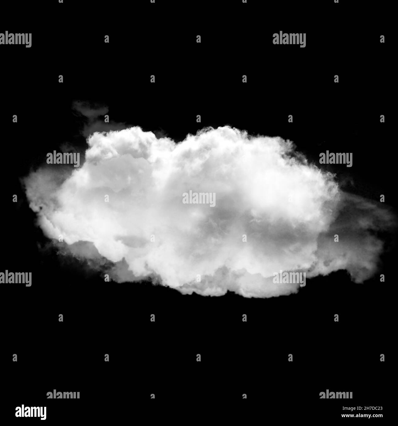 White cloud isolated over black background 3D illustration, natural ...