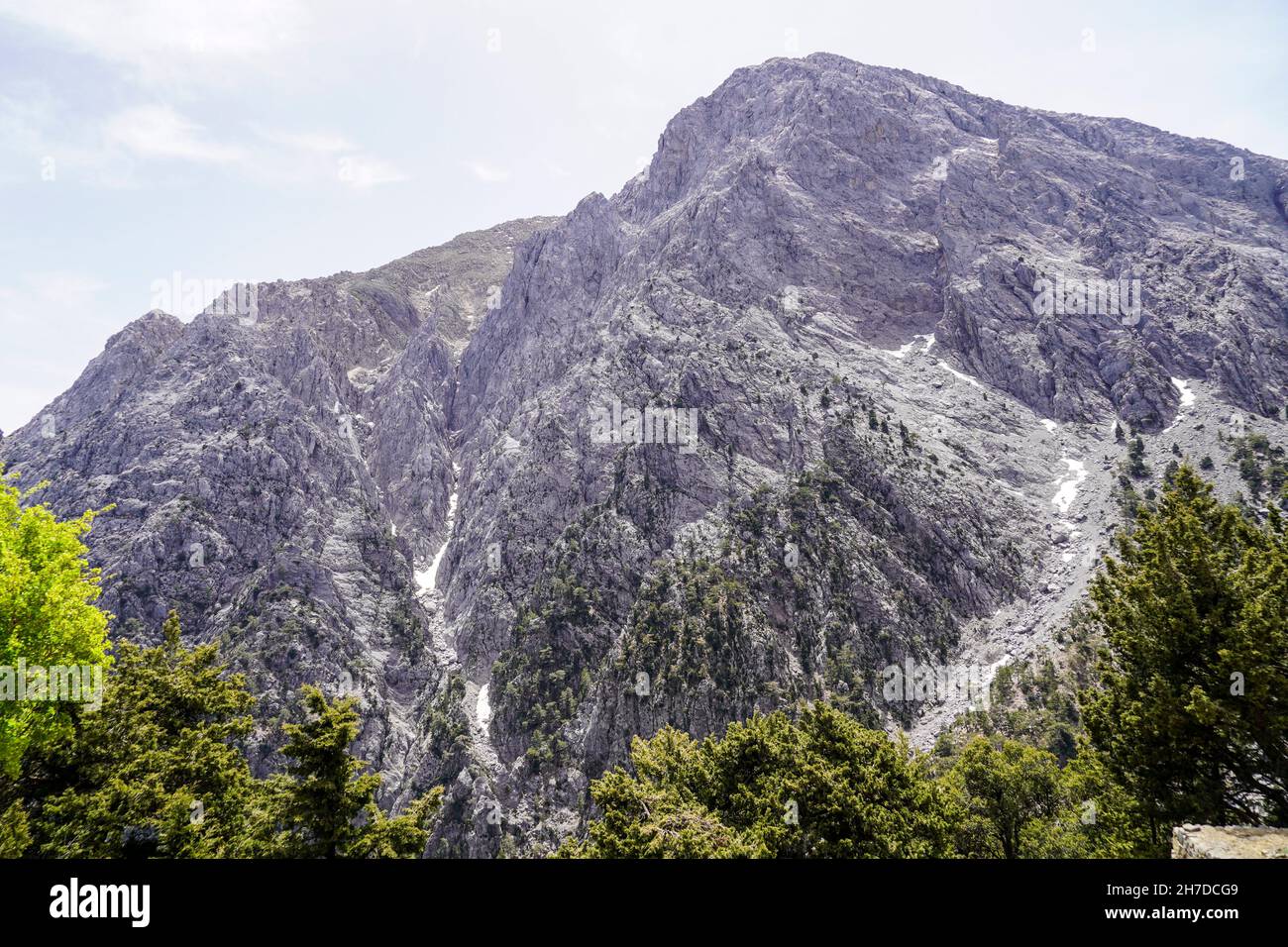 Cretan White Mountains National Park, Crete, Greece. A gorge of considerable geomorphological interest in the White Mountains of western Crete. A foot Stock Photo