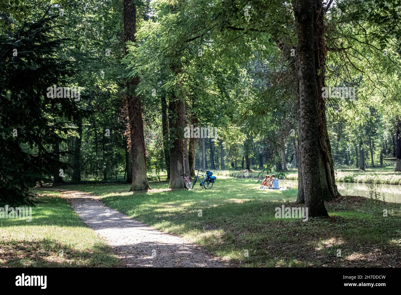 a rest after a long bicycle ride Stock Photo Alamy