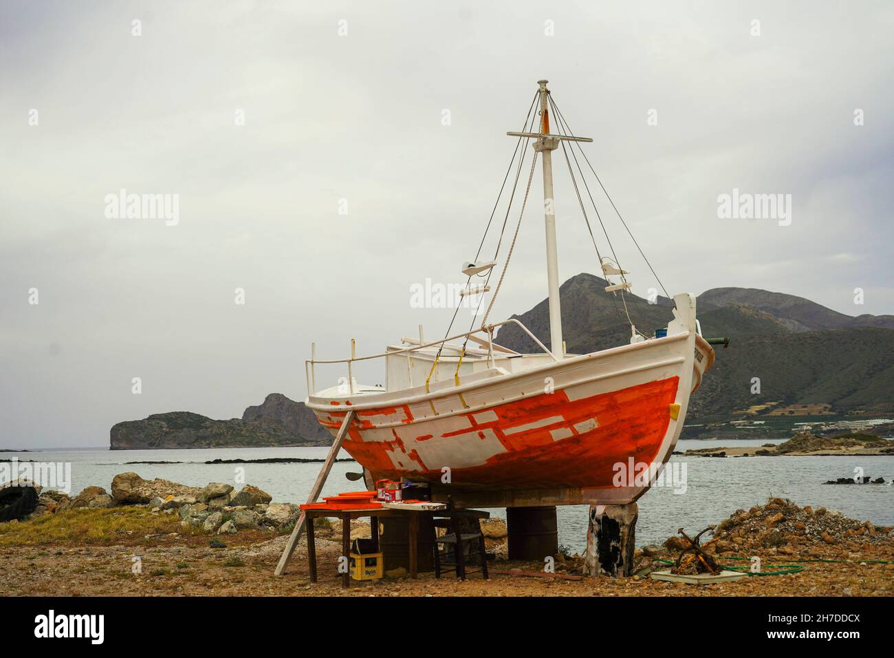 Fishing boats in Chania, Crete, Greece Stock Photo