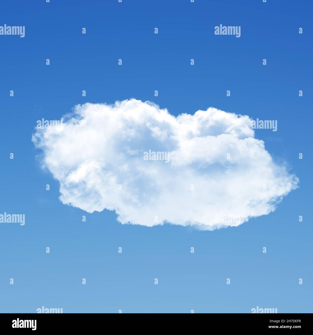 Cloud isolated over blue sky background 3D illustration, realistic cloud shape rendering Stock Photo