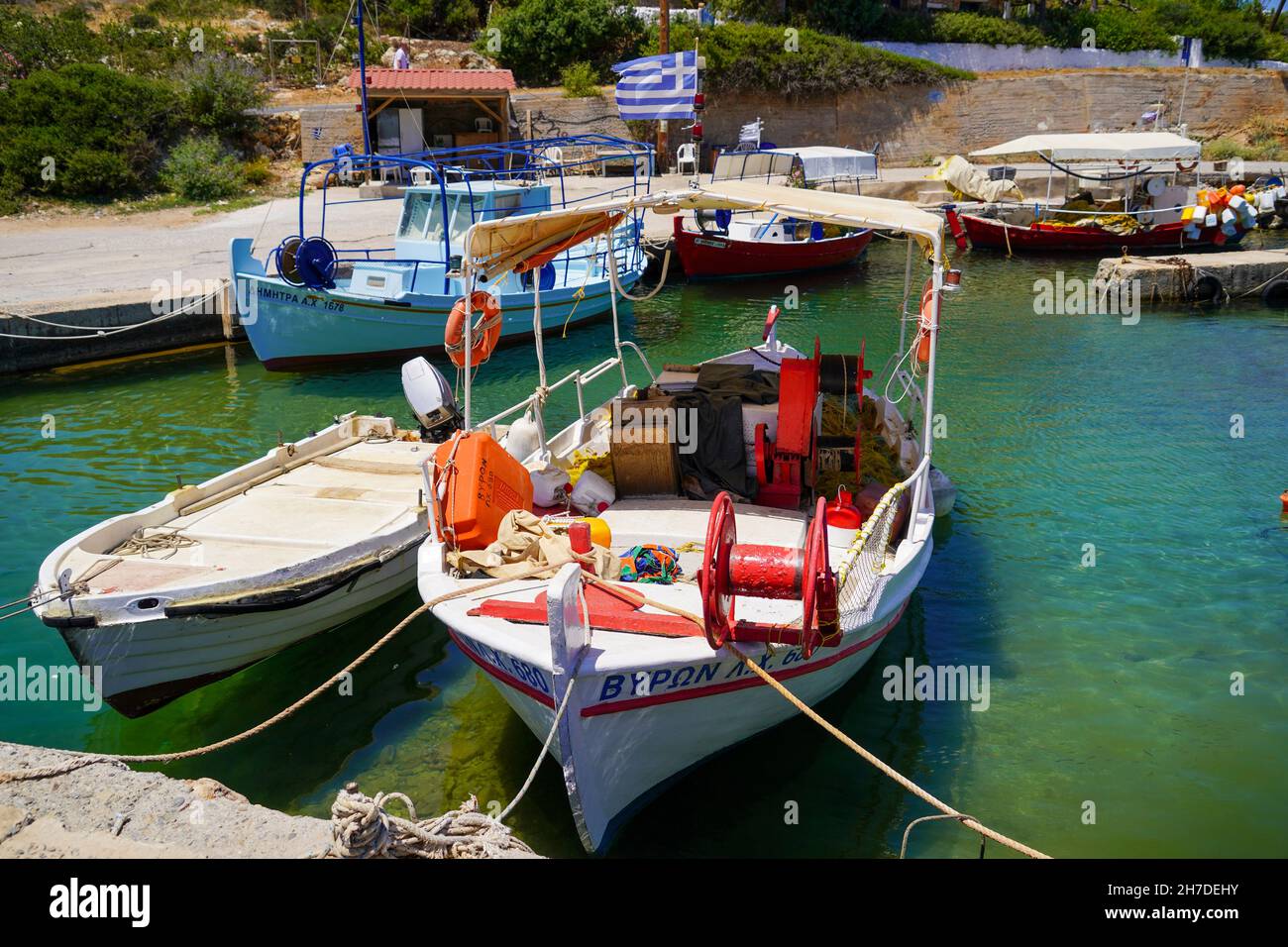 Fishing boats in Chania, Crete, Greece Stock Photo