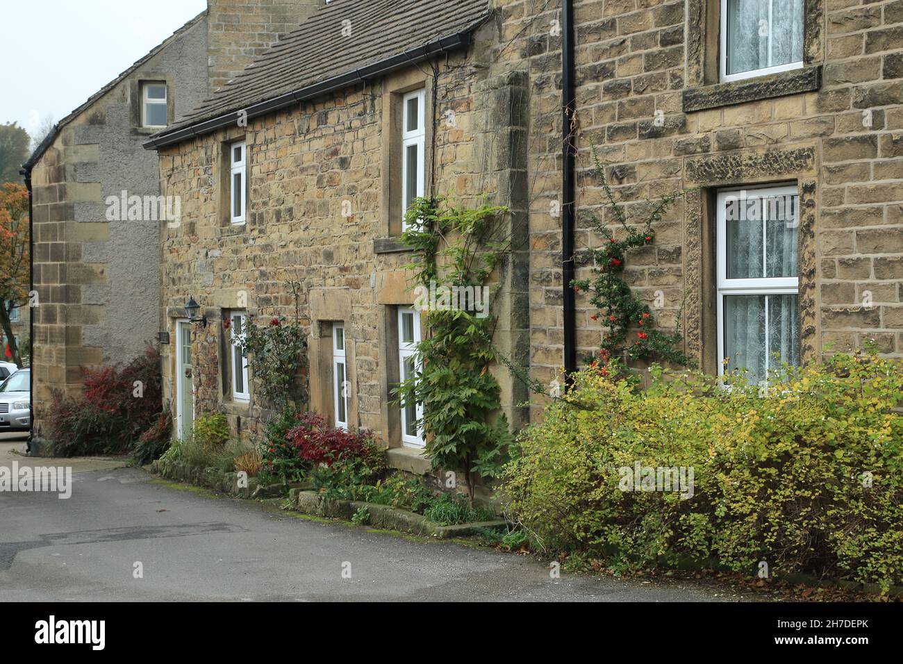Cottages in Water Lane, Eyam (known as the Plague Village), Hope Valley