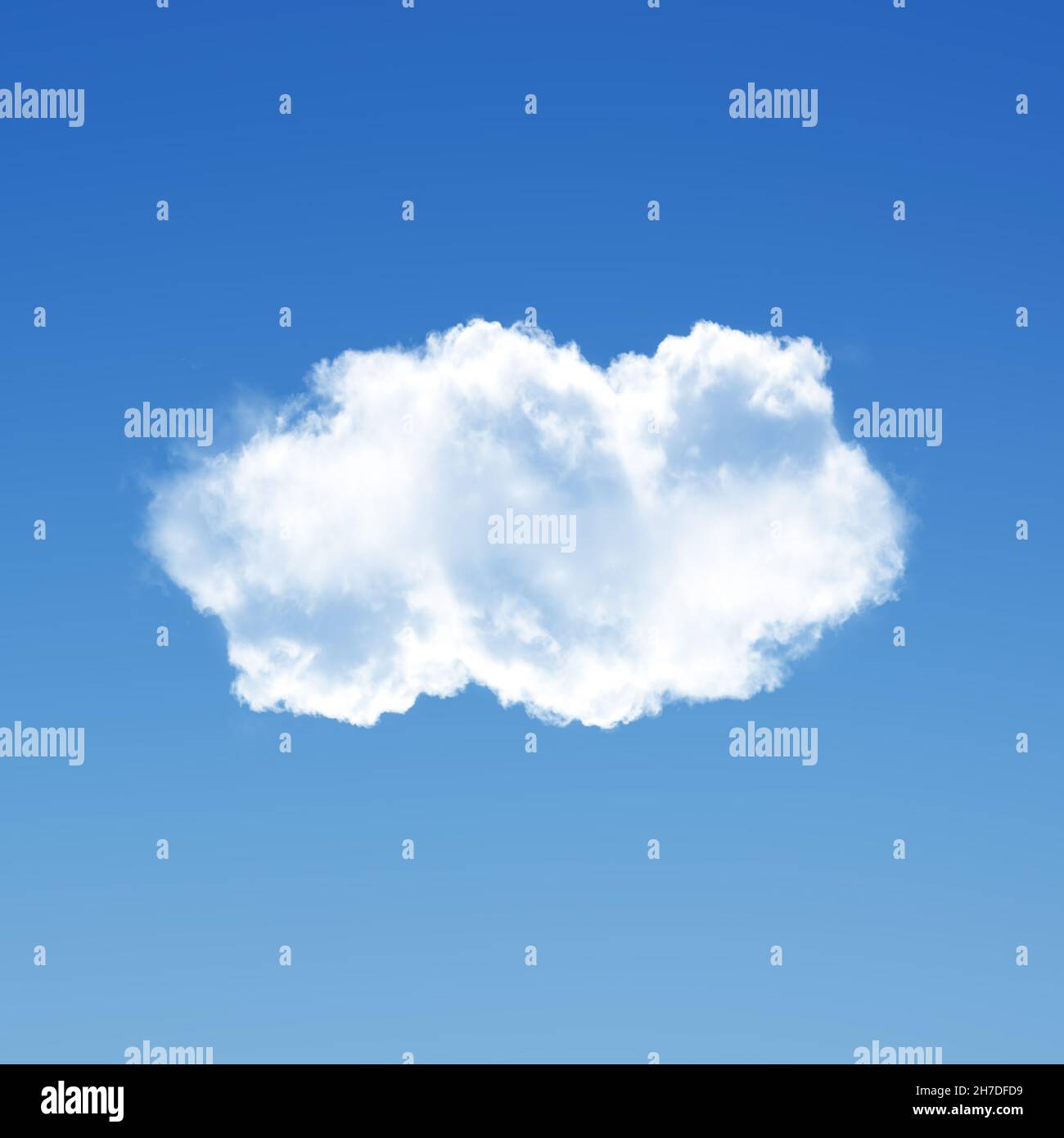 Single cloud 3D illustration, realistic natural cloud isolated over blue sky background Stock Photo